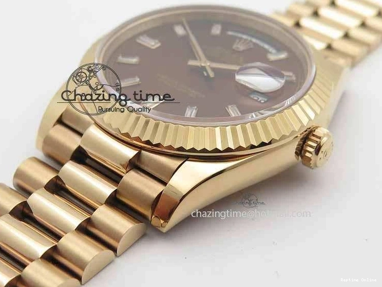1219 Day Date 40mm RG BP Maker Best Edition Brown Dial Diamond Markers On RG Bracelet A ZeroBulk 3689